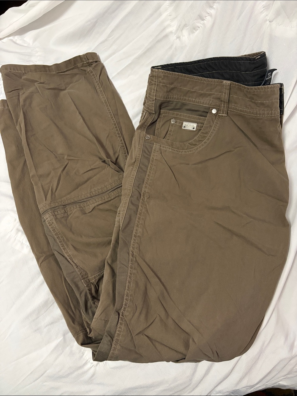 Kuhl Men's Olive-Brown Cargo Pants with Utility Pockets